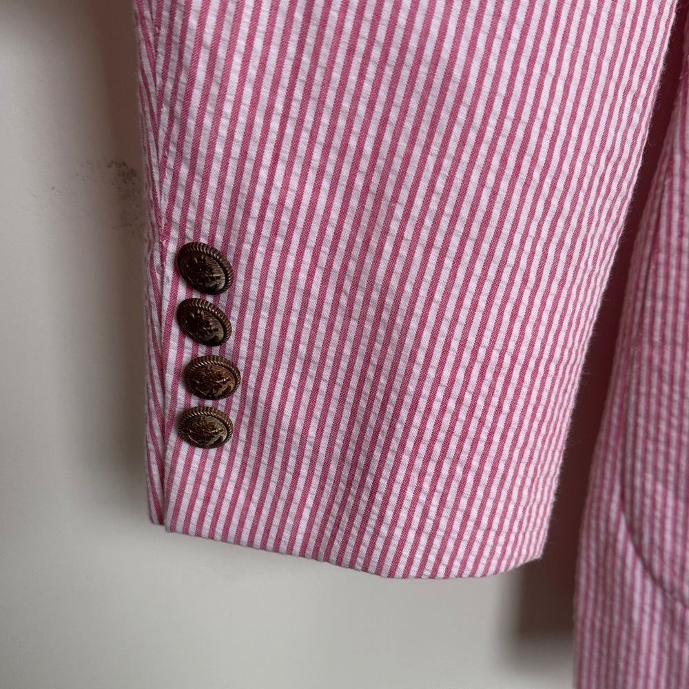 Phineas Cole Men's Pink Striped Double-Breasted Blazer - Picture 5 of 13